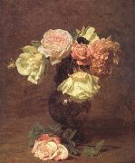 Henri Fantin-Latour White and Pink Roses (nn03) Germany oil painting artist